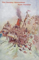 El barco de vapor dominical desde Ventnor, Isla de Wight